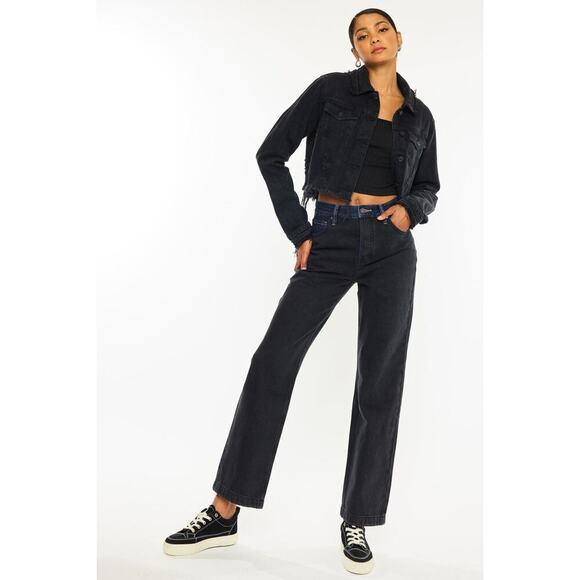 KanCan Regan‎ Black High Rise 90's Boyfriend Jeans Size 9/28 - Picture 1 of 14